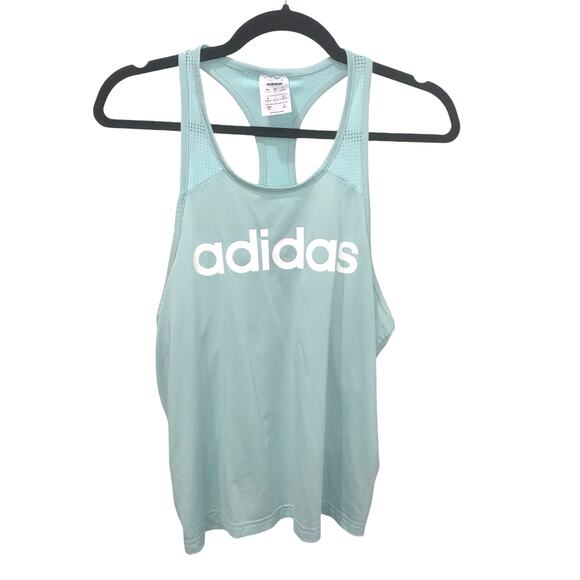 Adidas Women’s Light Blue Racerback Tank Top – Mesh Back, Athletic Fit, Size M - Picture 1 of 6